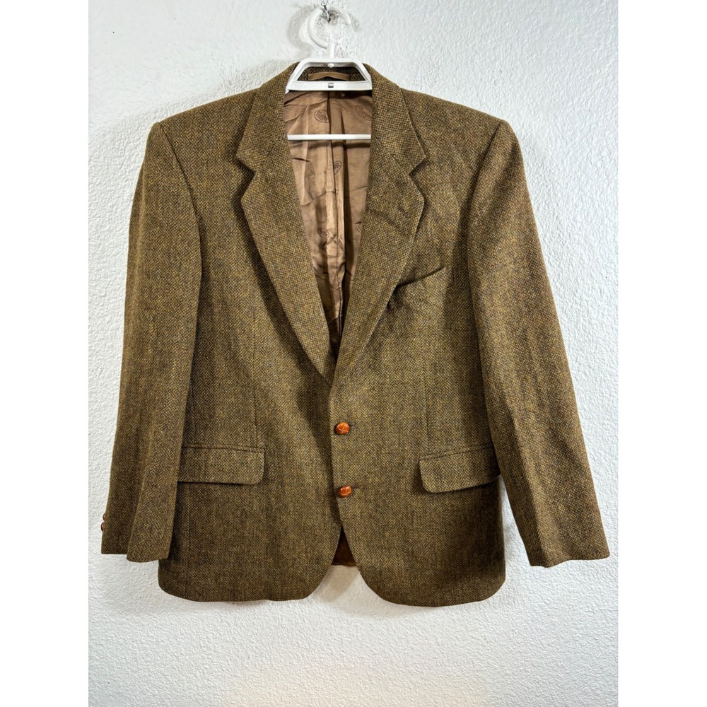Magee Donegal Mist Blazer Mens 42 Brown Tweed Handwoven Wool Mohair Cashmere